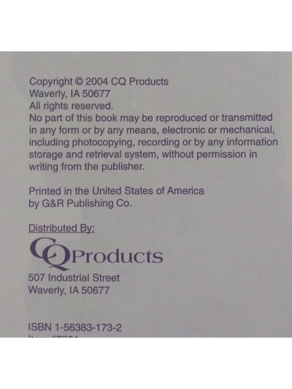 CQ products this 2004